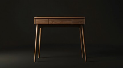 A wooden desk with a dark background