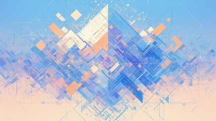 Fototapeta premium 動的な幾何学模様のトランジション14