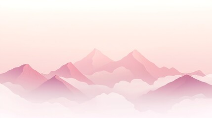 A mountain range with pink clouds in the sky