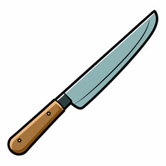 Colorful of a knife on a White Background - Vector Illustration