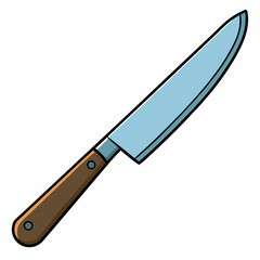 Colorful of a knife on a White Background - Vector Illustration