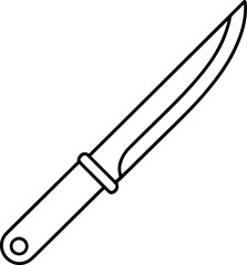 Black Line art of a knife on a White Background - Vector Illustration