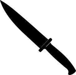 Black Silhouette of a knife on a White Background - Vector Illustration