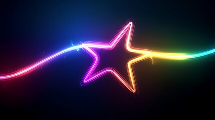 Obraz premium Rainbow Neon Star Trails Light Abstract Design