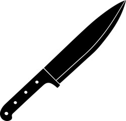 Black Silhouette of a knife on a White Background - Vector Illustration