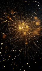 Fototapeta premium Fireworks bloom in the night sky