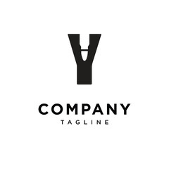 Letter Y Bullet Negative Space Logo Icon Vector
