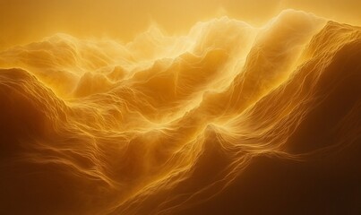 Golden mountain range, sunrise, fantasy landscape, background image