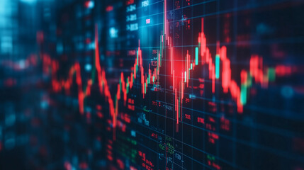 Stock Market Surge: Dynamic graph displays a sharp upward trend, symbolizing growth and financial success in the dynamic world of investment.