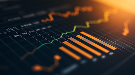 Financial Growth: Upward Trend on Digital Screen 