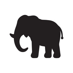 Black Elephant silhouette vector illustration on white background.

