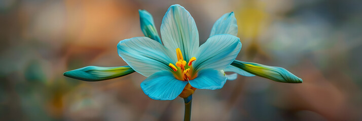 Fototapeta premium Radiating Elegance: The Mesmerizing Turquoise Ixia viridiflora in Full Bloom