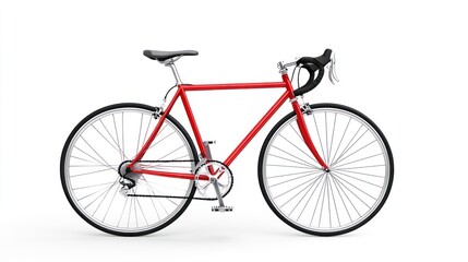 A sleek red bicycle designed for cycling and fitness activities.