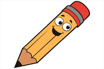 Pensil colored yellow on white background vector illustration