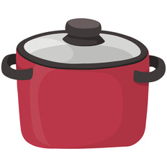 pot with lid cartoon illustration 