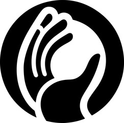 sketch illustration, silhouette, logo icon, hand symbol as a symbol of sustainability.eps