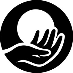 sketch illustration, silhouette, logo icon, hand symbol as a symbol of sustainability.eps