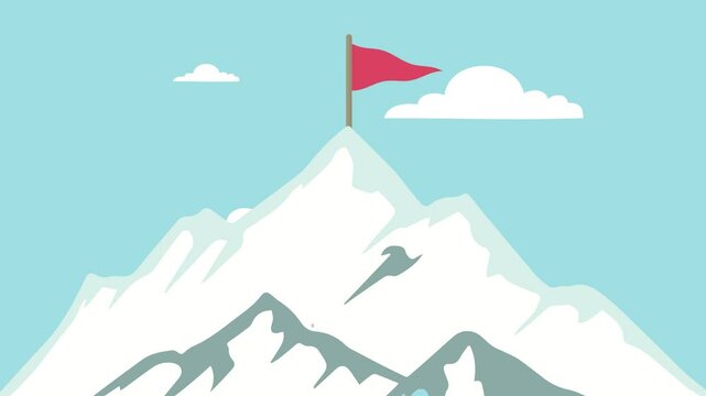 Mountain with Flag