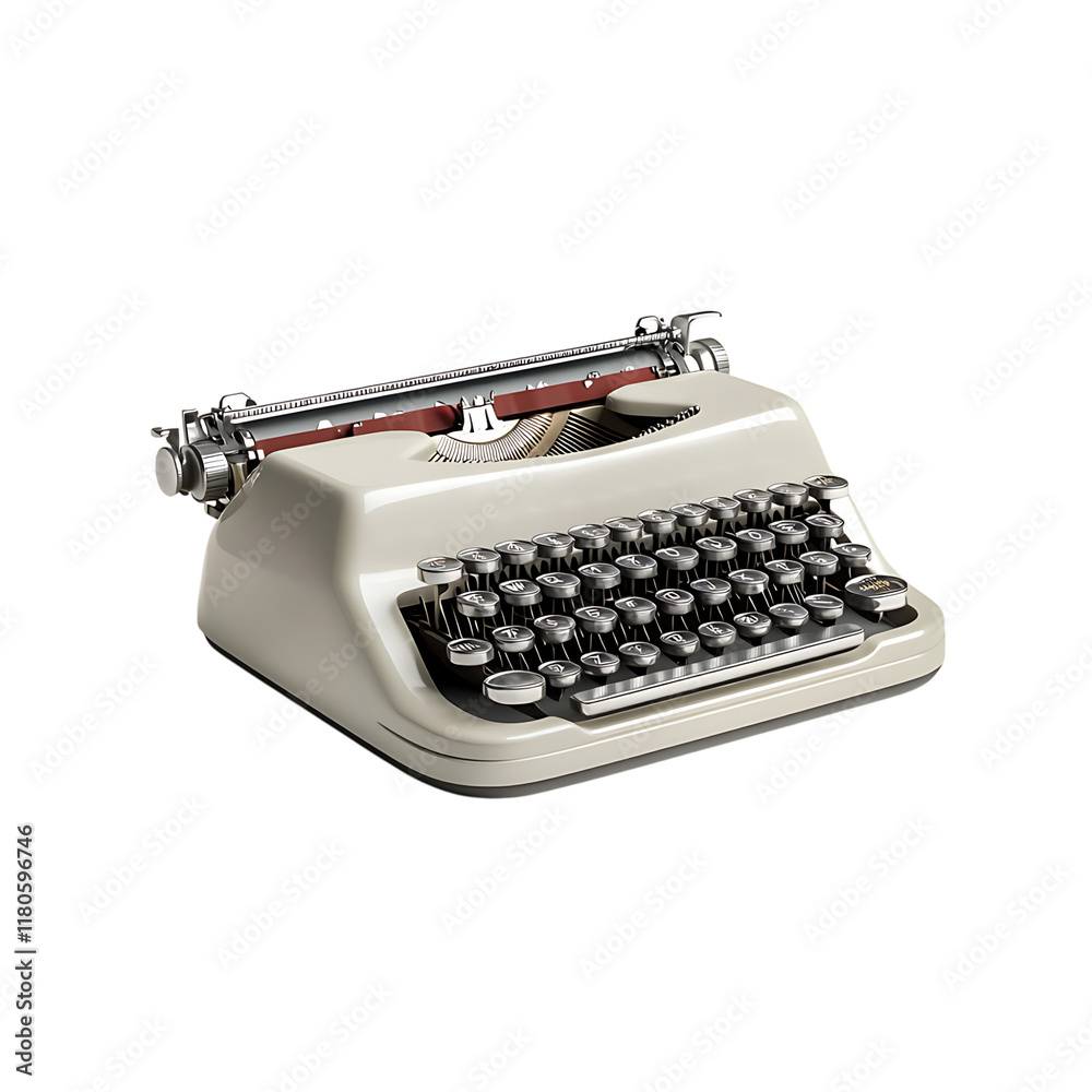 Wall mural typewriter advertisement isolated on white background full depth of field