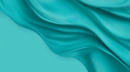 Teal Fabric Draped in Elegant Waves