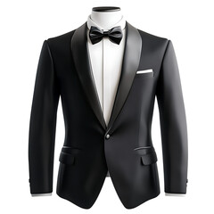tuxedo Advertisement isolated on white background full depth of field 
