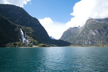 The fjord scene Milford Sound, New zealand.