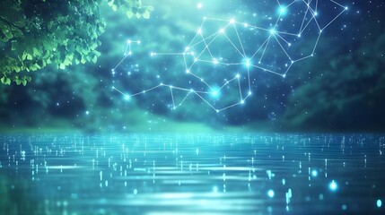 Fototapeta premium magical lake, constellation, nature - mystical/fantasy: the image's.