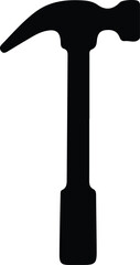 Hammer icon. Black silhouette on white background. Vector illustration.