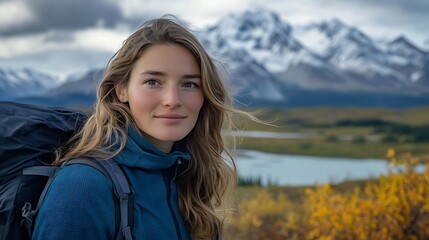Adventure seeker patagonia mountains portrait nature close-up