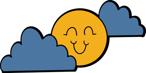 Sunny Day Vintage Y2K Illustration Decorative - for Sticker