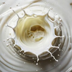 Milk Splash:  A mesmerizing close-up of a milk splash, creating a captivating swirl of creamy white.  The image captures the dynamic energy of liquid in motion.  Perfect for  a refreshing drink, food.