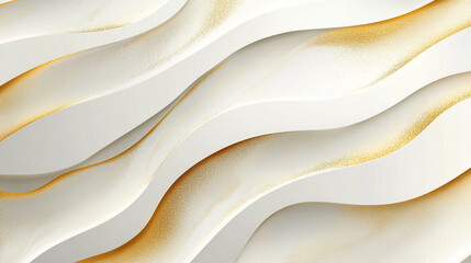 Obraz premium Elegant abstract background featuring white and gold flowing lines, ideal for luxury design projects. Perfect for creative works requiring a premium and sophisticated aesthetic.