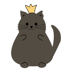 Cute nice lovely cat cartoon character on white background vector illustration