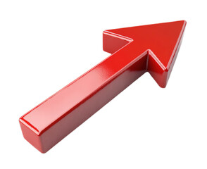 A hyperrealistic 3D red arrow graph