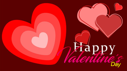 Valentines day vector banner template and discount special offers. Colourful geometric background in red and pink with geometric hearts for February holiday shop promotion.