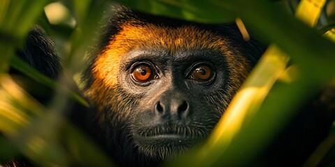 Obraz premium Close-up Monkey in Lush Jungle
