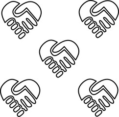 Obraz premium Heart hand icon vector illustration of health equipment. 