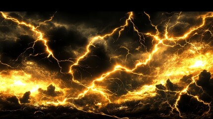 Captivating moments of golden electrical energy amidst turbulent weather.