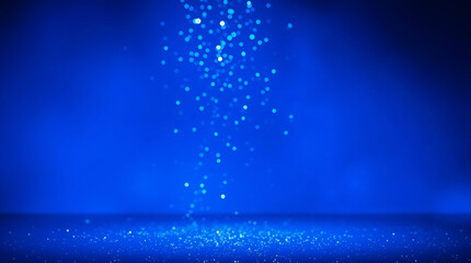 Sparkling BLUE surface as a vibrant backdrop. The image is characterized by cool, slightly dark, and soft lighting with bright, vivid colors. Background with space for copy.