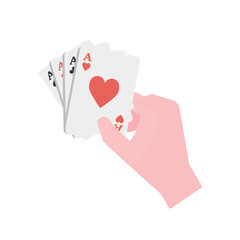 トランプを持つ手