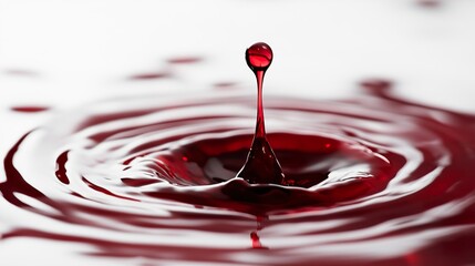 Red Liquid Drop Impact: Abstract Macro Photography