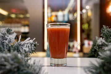 Cocktail drink with Christmas season theme.
