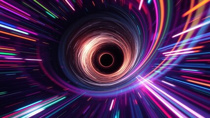 Obraz premium Black Hole Wormhole Lightspeed Multicolor Graphic Design