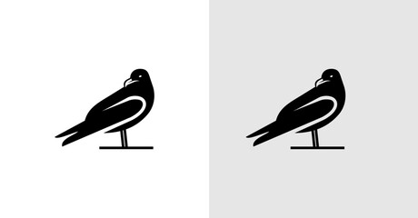 Beautiful Black Outline Seaguts Bird Animal Logotype Nature Wildlife Bird Outline Logo Design