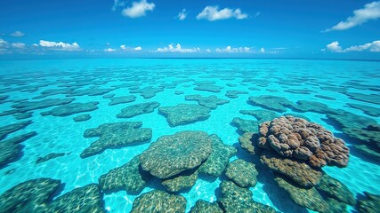 Naklejka premium Bora Bora Coral Reefs - Azure South Pacific Ocean