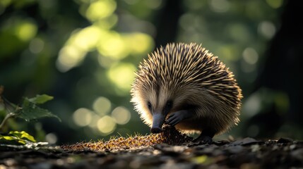Echidna Foraging in the Sunlight
