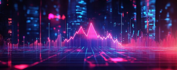 Financial derivatives chart flat design front view statistics and predictions theme 3D render triadic color scheme