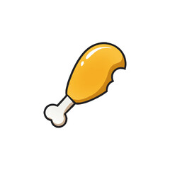 Chicken meat icon vector design template in white background.fried chiken Illustration isolated on white background.chicken leg cartoon vector object  Vector.