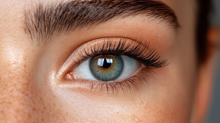 Obraz premium Enchanting gaze of a woman with mesmerizing makeup and long lashes