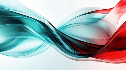 Naklejka premium Abstract swirling red and teal waves. Background white. Use website banner